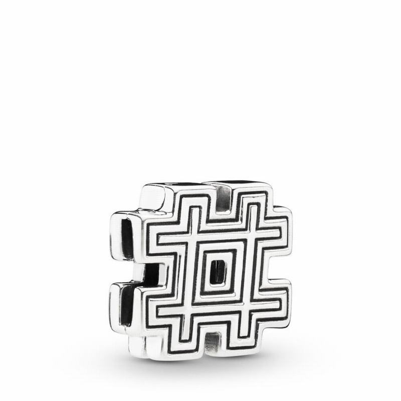 Pandora Reflexions™ Hashtag Symbol Clip Charm Ireland - Sterling Silver/Silicone - 975860IZS